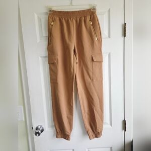 Marc New York ✨️ Tan Jogger Women's Pants with Gold Zippers Size XS